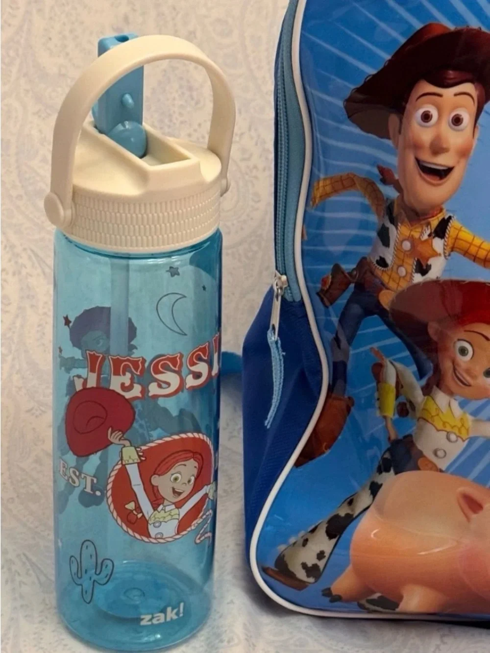 Disney Pixar Toy Story 5 Regular Size Backpack & Jessie 30 oz. Drink Bottle